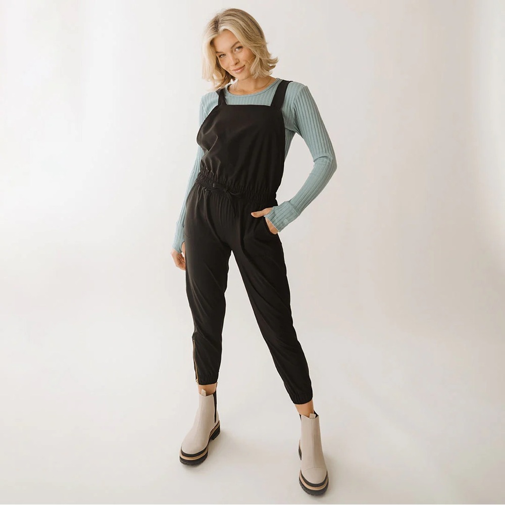 Albion Black Jumpsuit with Blue Top
